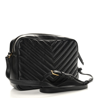 Saint Laurent Calfskin Matelasse Monogram Lou Camera Bag Black 3 of 9