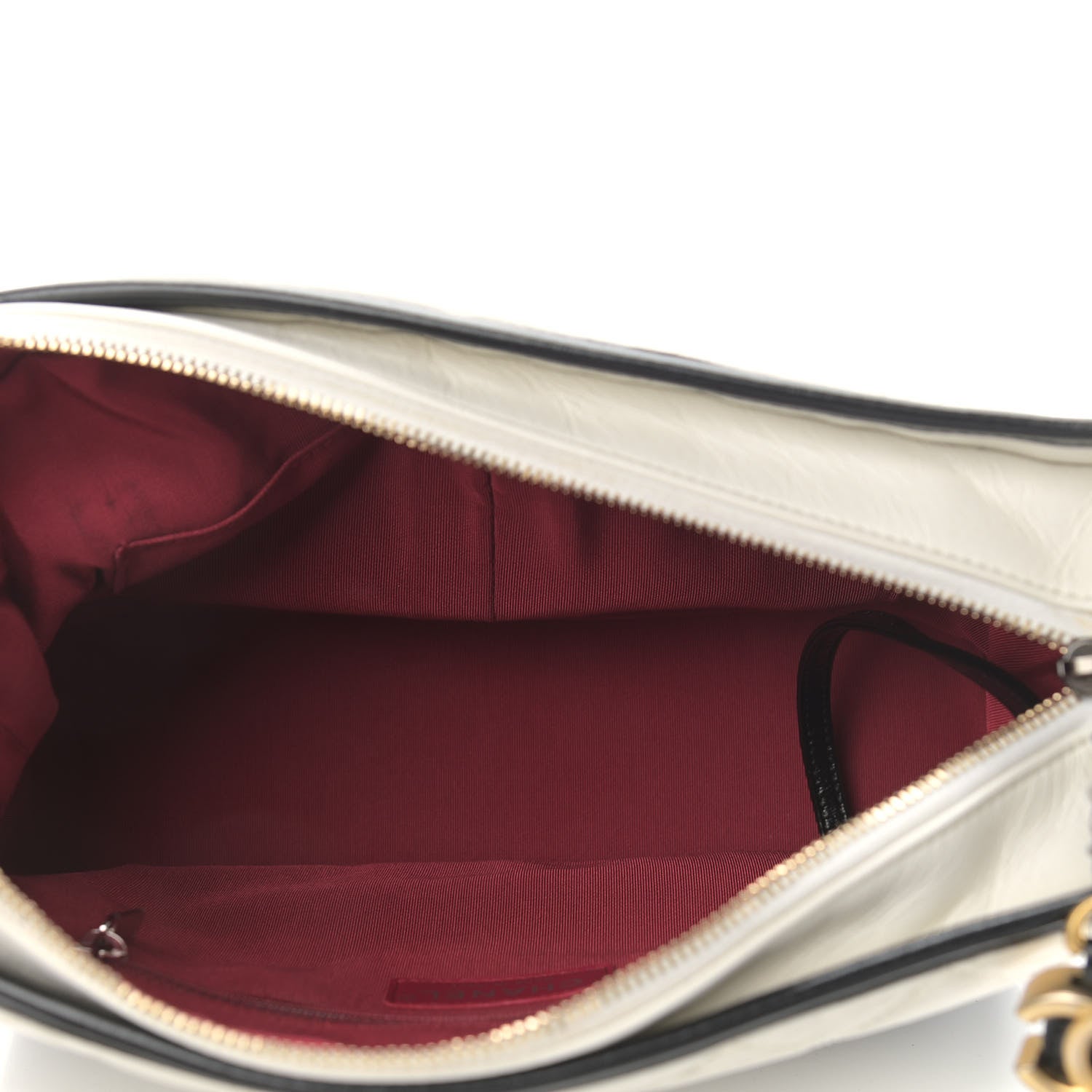 Chanel Aged Calfskin Quilted Medium Gabrielle Hobo Black White 8 of 10