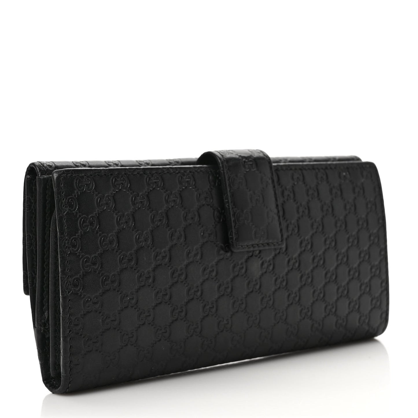 Microguccissima Continental Flap Wallet Black