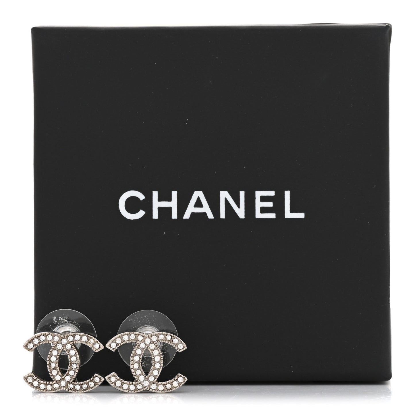 Crystal CC Earrings Silver