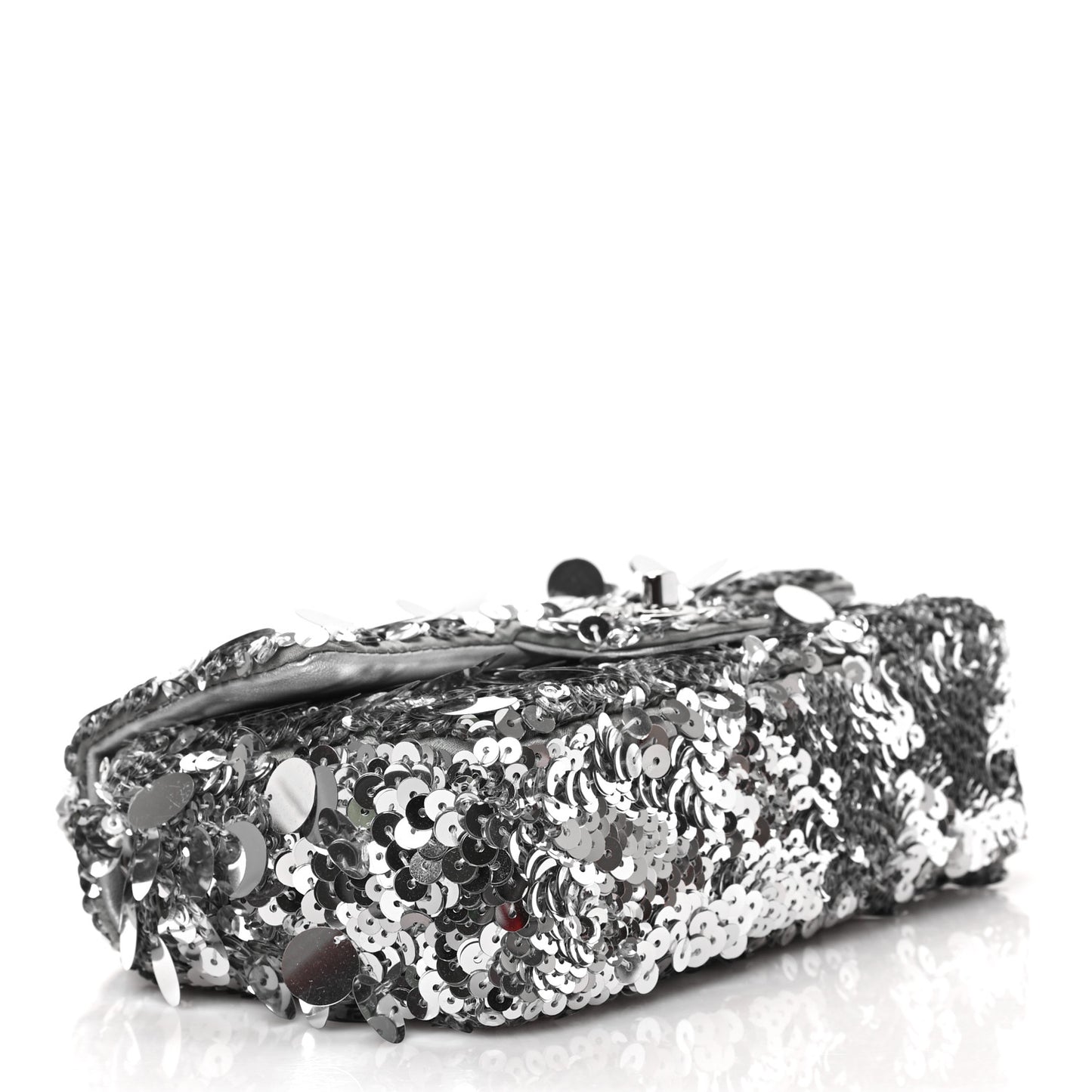 Sequin Mini Rectangular Flap Silver