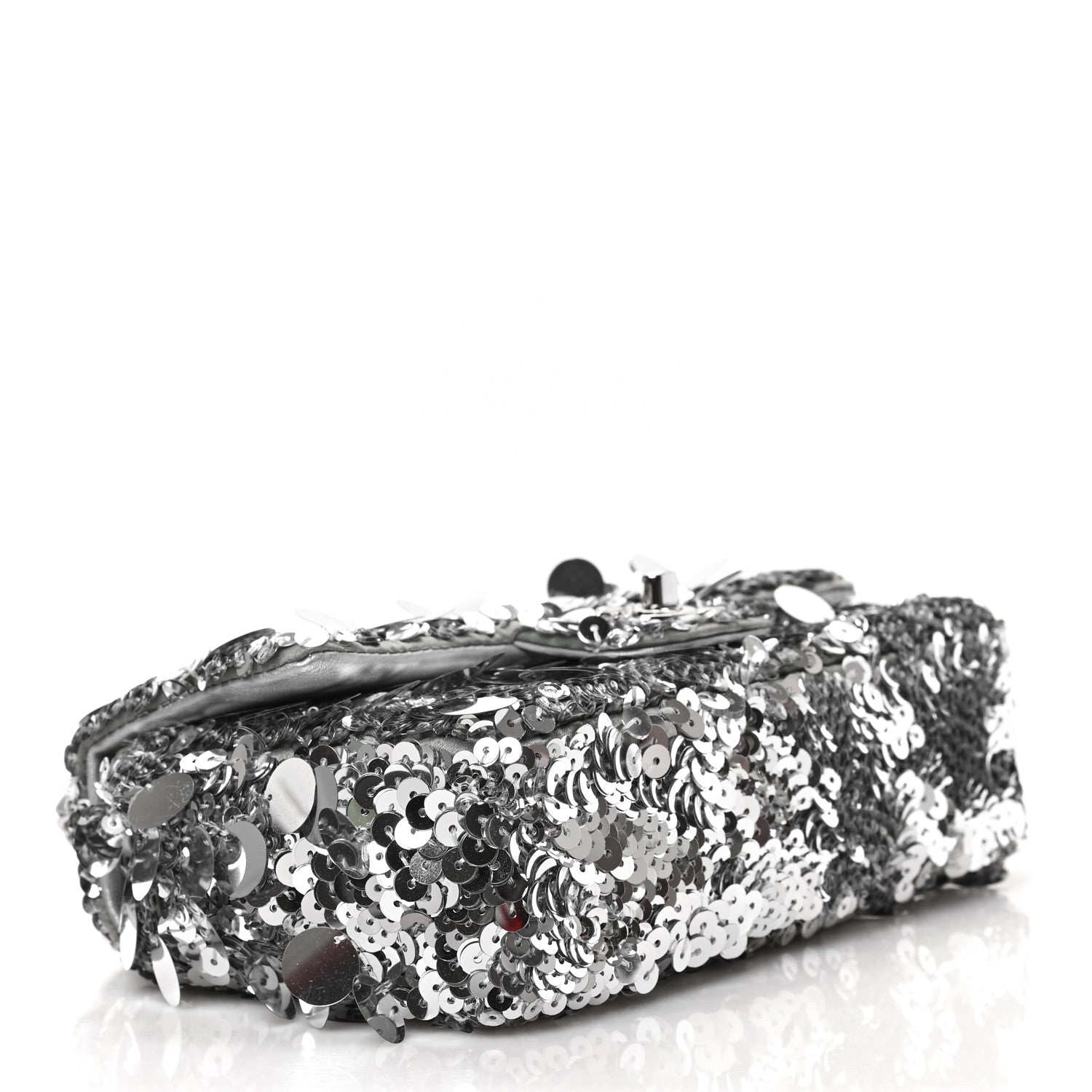 Chanel Sequin Mini Rectangular Flap Silver 4 of 9