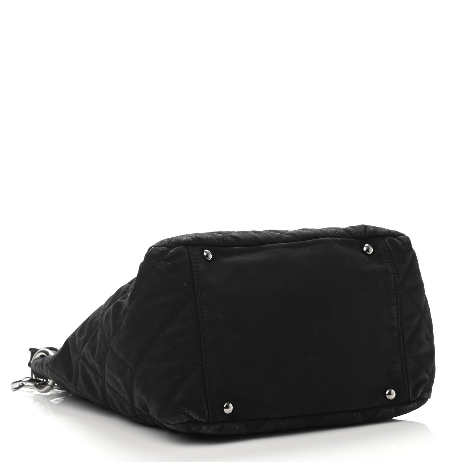 Chanel Lambskin Nylon Quilted Mademoiselle Shoulder Bag Black 3 of 4