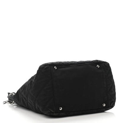 Chanel Lambskin Nylon Quilted Mademoiselle Shoulder Bag Black 3 of 4