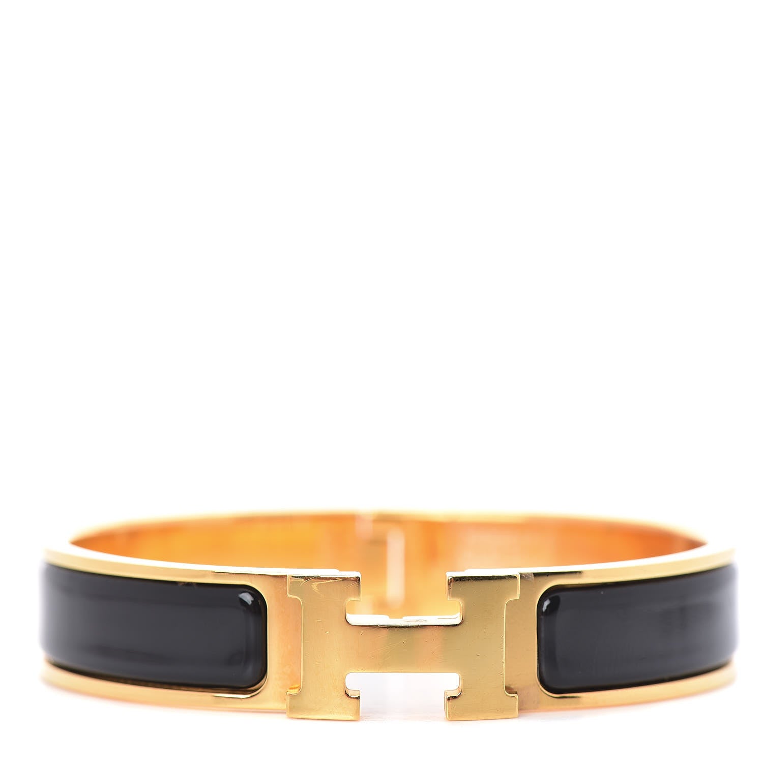 Hermes Enamel Narrow Clic Clac H Bracelet PM Black 1 of 4