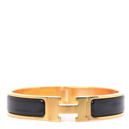 Hermes Enamel Narrow Clic Clac H Bracelet PM Black 1 of 4