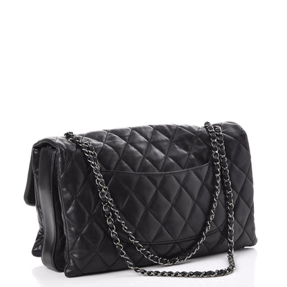 Chanel Lambskin Quilted Maxi 3 Flap Black 3 of 7