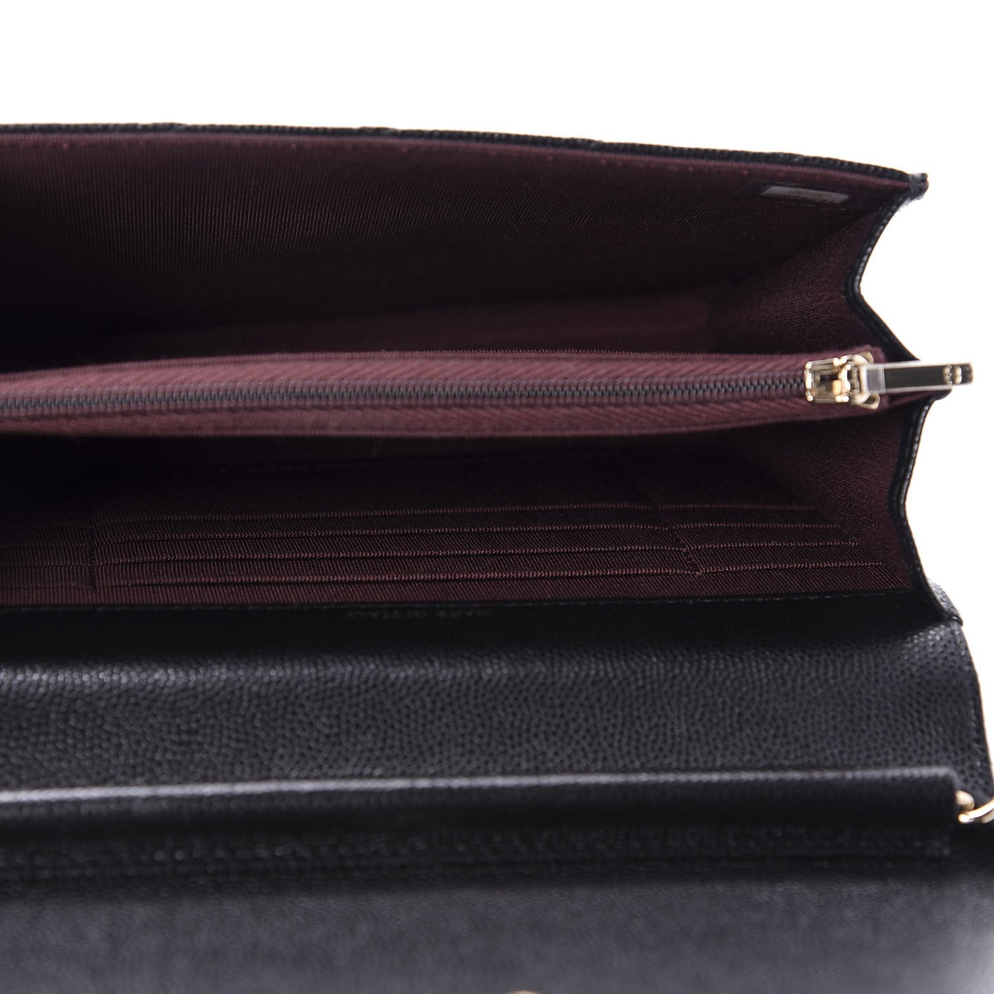 Caviar Quilted Square Wallet On Chain WOC Black