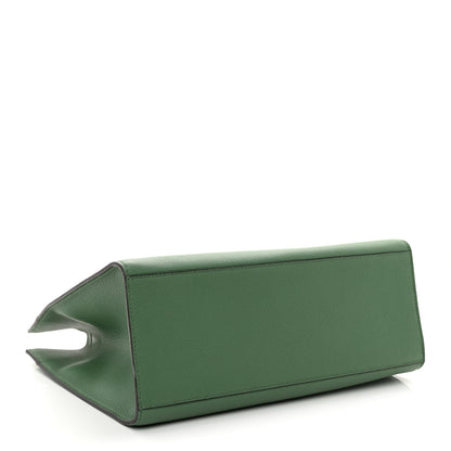 Fendi Vitello Cher Plexiglass Logo Debossed Medium Fendi Sunshine Shopper Tote Verde Islanda 4 of 11