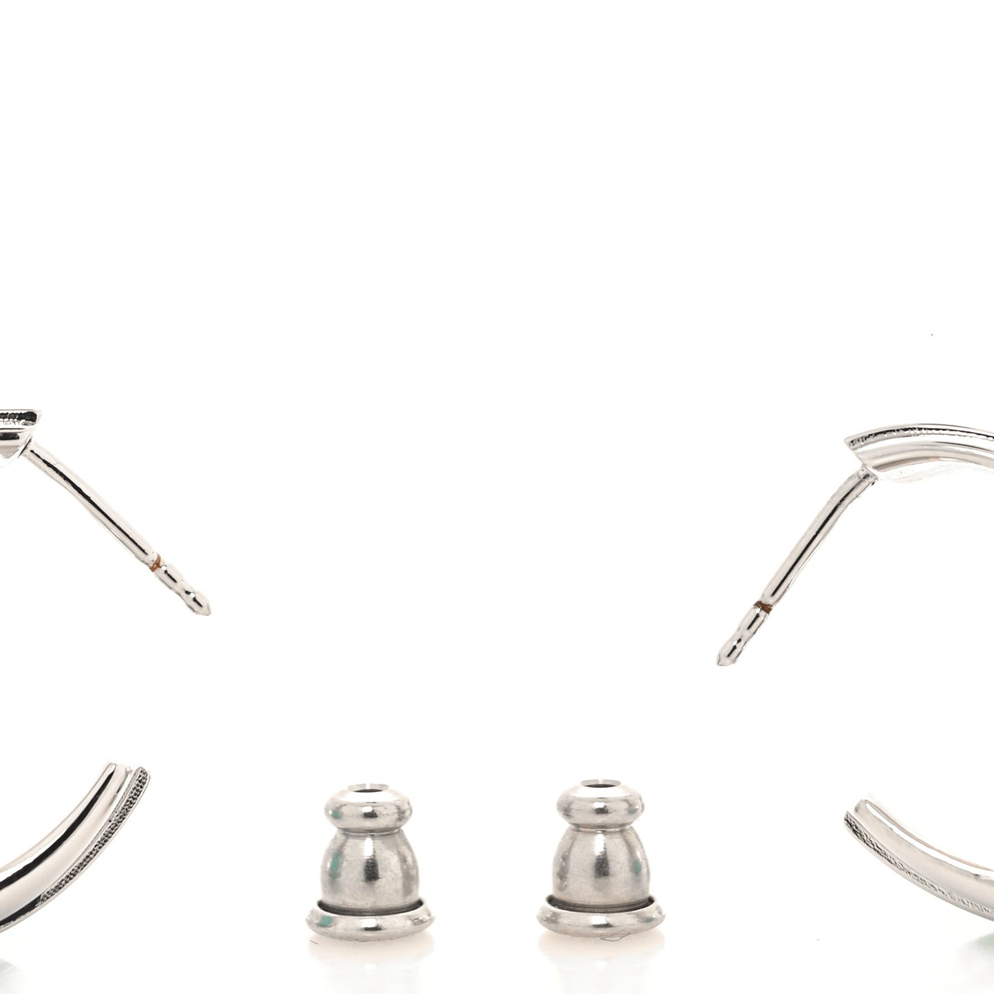 Metal Enamel Code Hoop Earrings Palladium Turquoise
