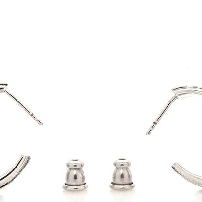 Christian Dior Metal Enamel Code Hoop Earrings Palladium Turquoise 3 of 6