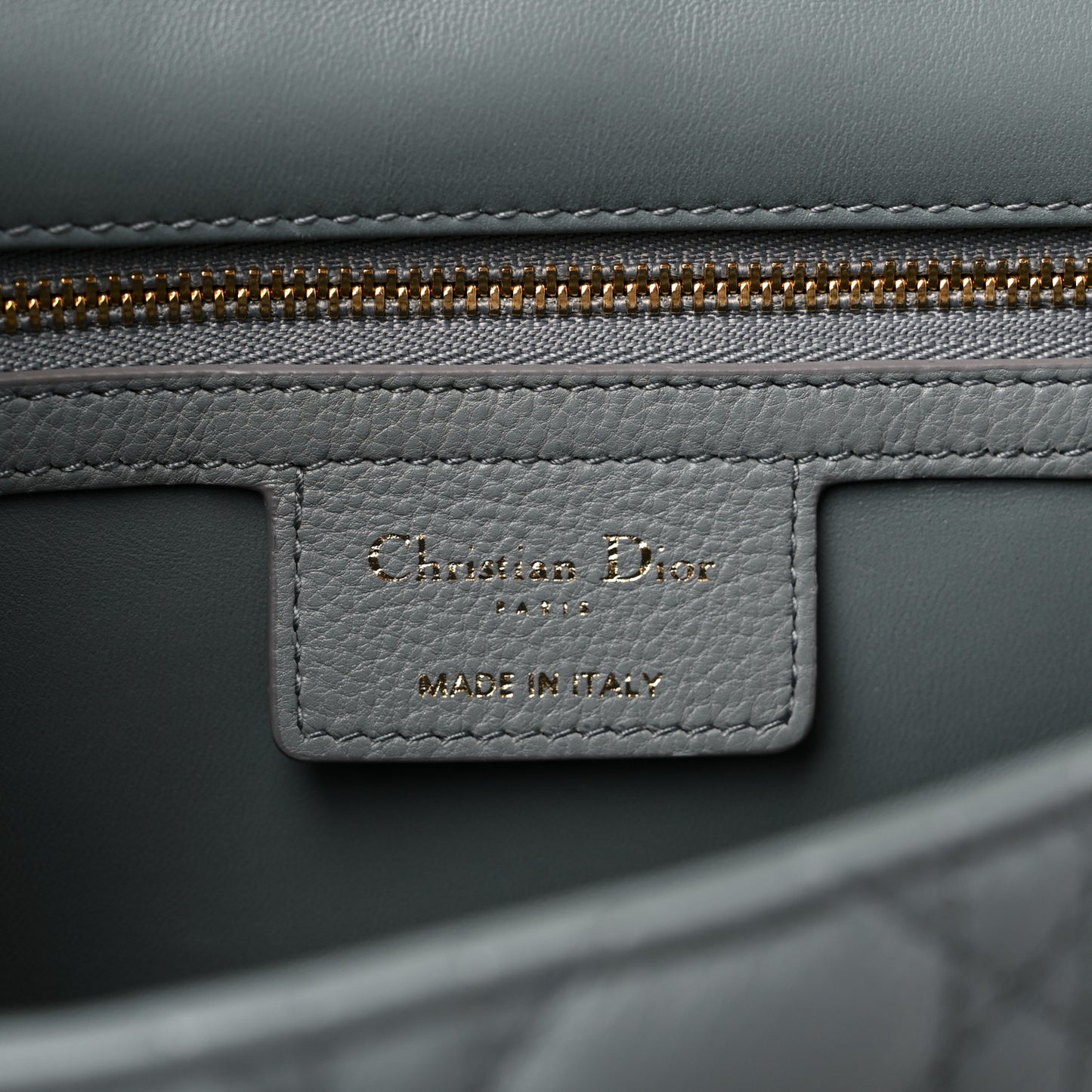 Supple Calfskin Cannage Medium Caro Bag Ethereal Grey