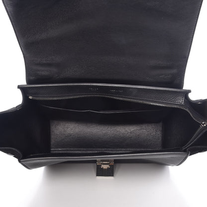 Celine Drummed Calfskin Suede Small Trapeze Black 6 of 16