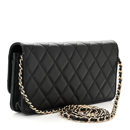Chanel Caviar Quilted Long Clutch With Chain Black 3 of 12