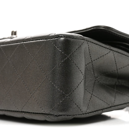 Chanel Metallic Lambskin Quilted Medium Double Flap Anthracite 10 of 10