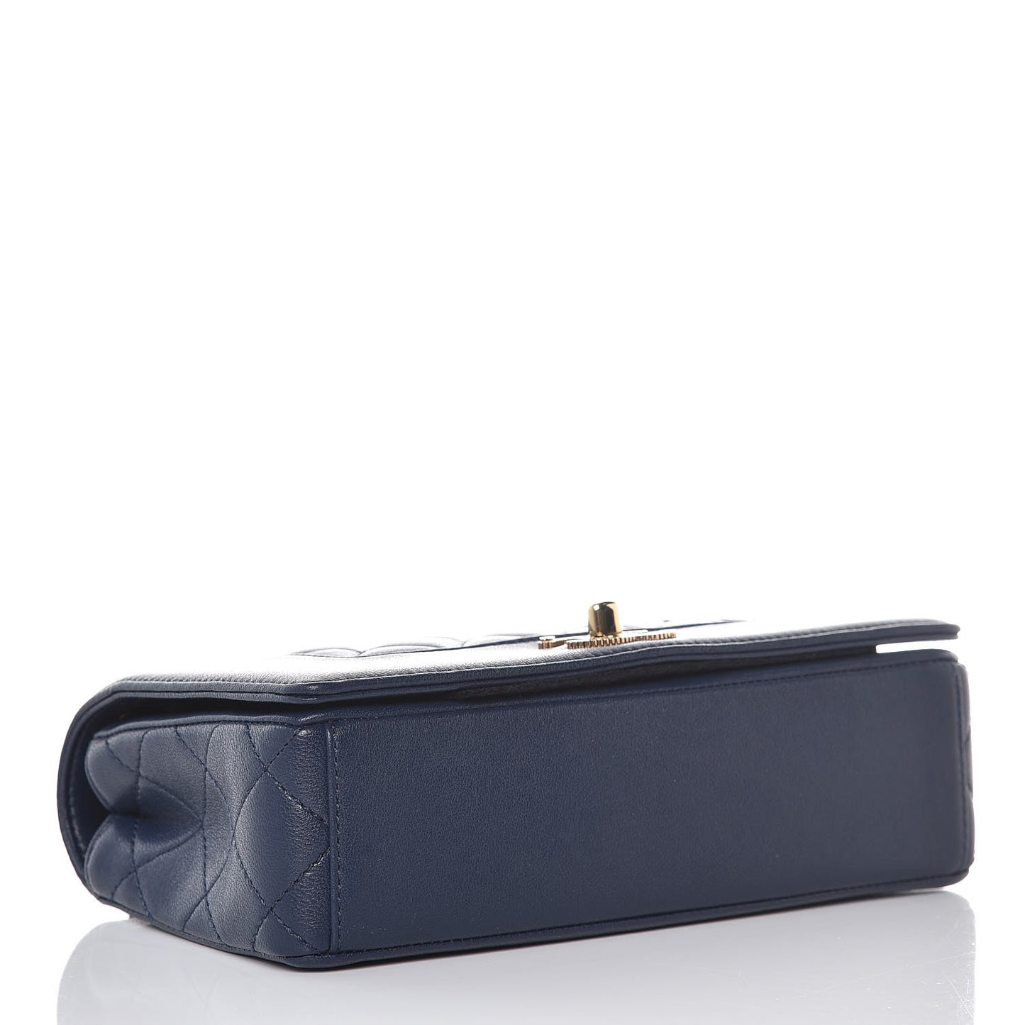 Sheepskin Quilted Small Vintage Mademoiselle Flap Navy