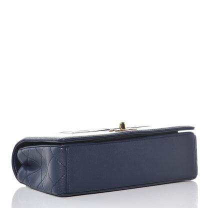 Chanel Sheepskin Quilted Small Vintage Mademoiselle Flap Navy 4 of 10