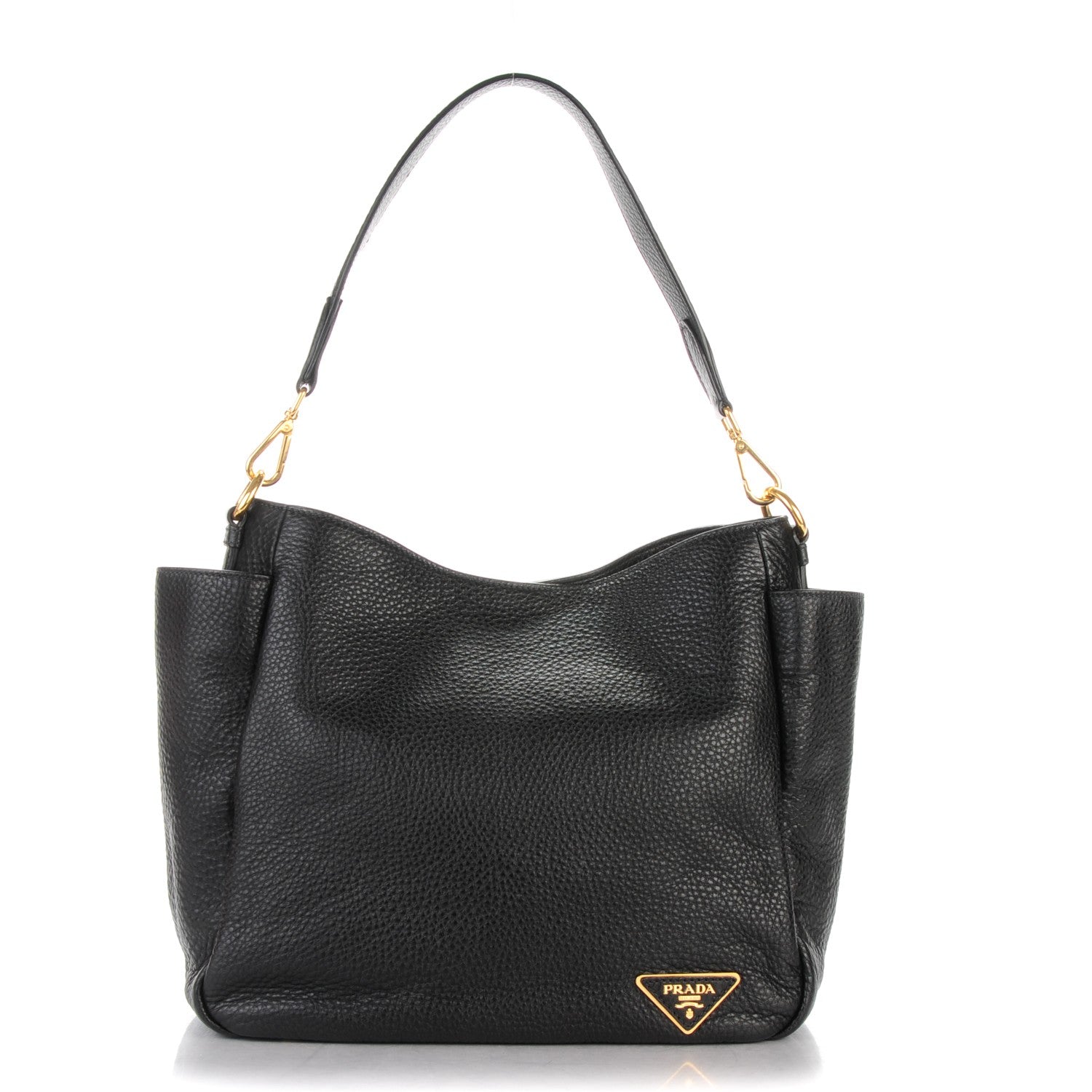 Prada Vitello Daino Side Pocket Hobo Nero Black 1 of 9
