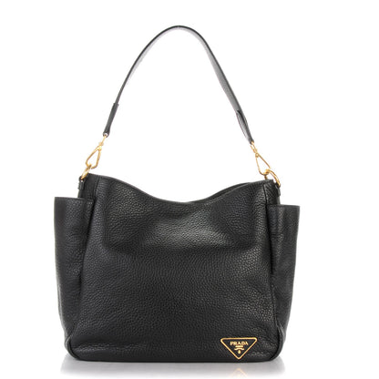 Prada Vitello Daino Side Pocket Hobo Nero Black 1 of 9
