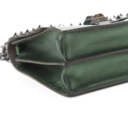 Fendi Vitello Catalan Mirror Scalloped Multi Studded Small Kan I Shoulder Bag Green 6 of 10