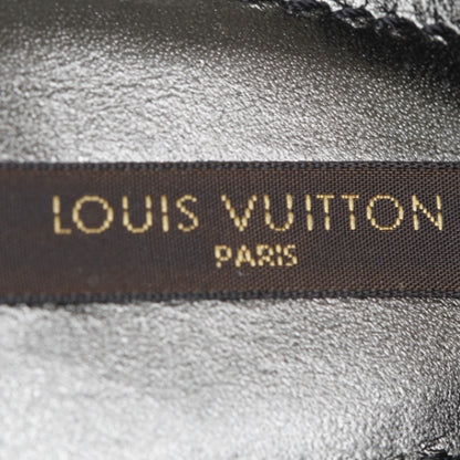 Louis Vuitton Satin Wedges 39 Black 6 of 10