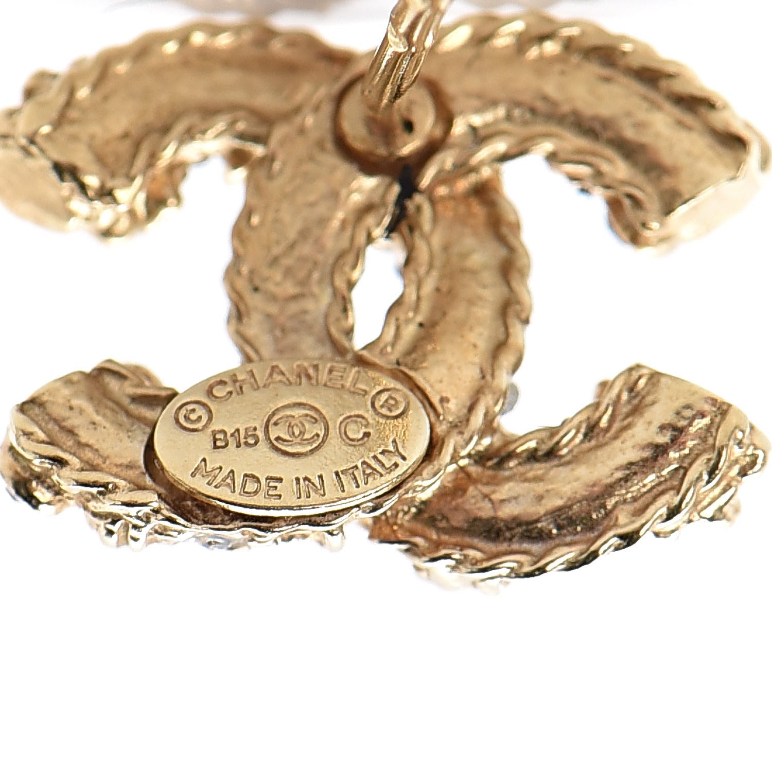 Chanel Crystal CC Earrings Gold 4 of 7