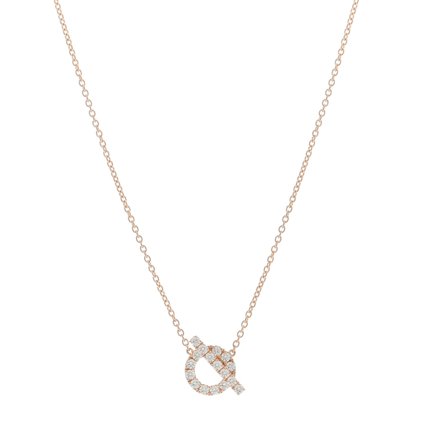 18K Rose Gold Diamond Finesse Pendant Necklace