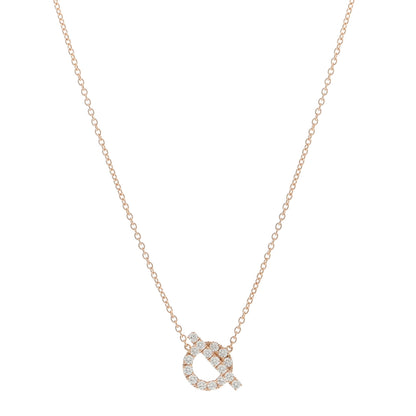 Hermes 18K Rose Gold Diamond Finesse Pendant Necklace 1 of 4