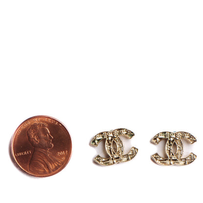 Chanel Tweed Effect CC Earrings Gold 2 of 5