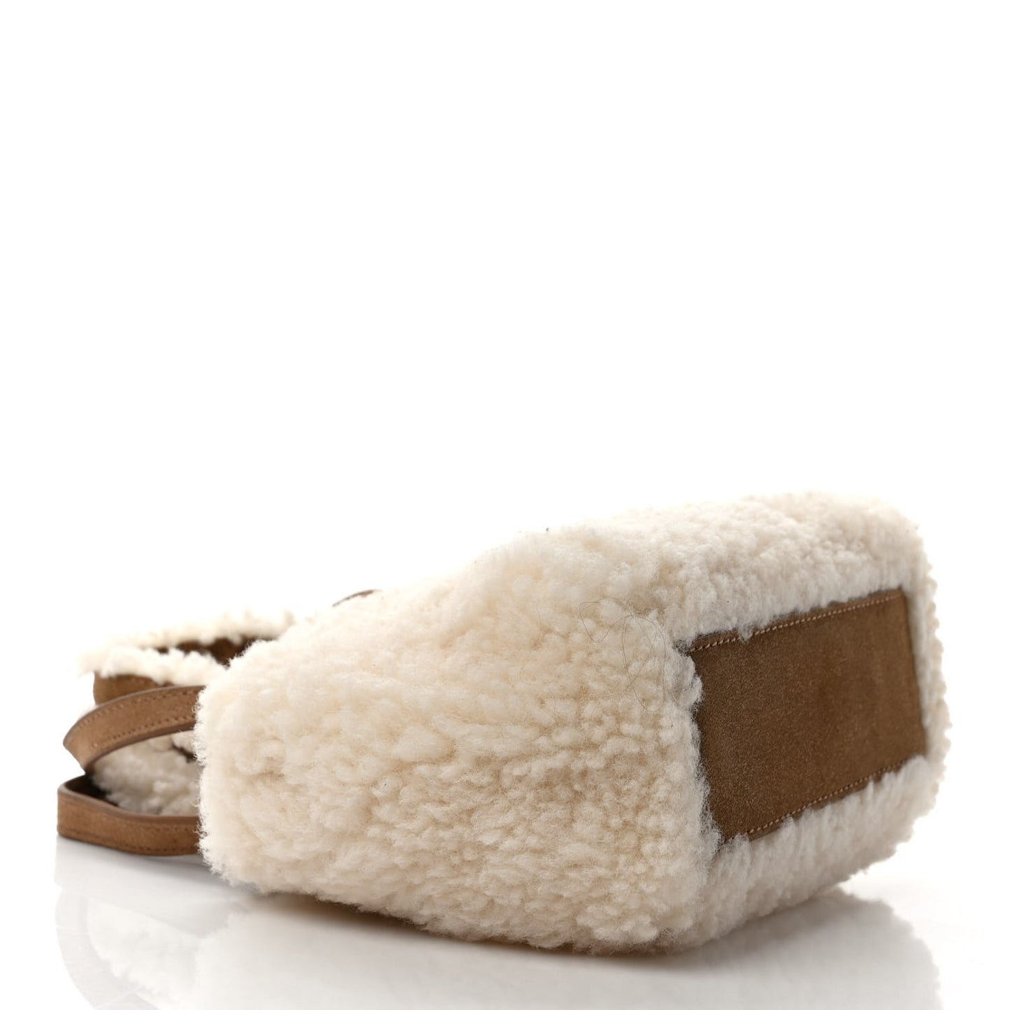 X UGG Suede Shearling Reverse Small Shopping Bag Natural