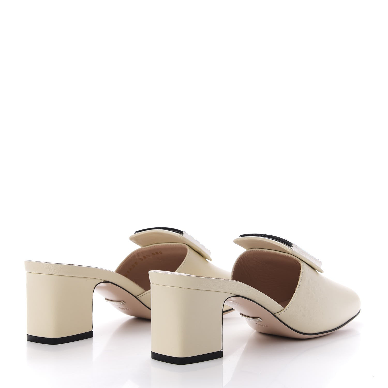 Gucci Malaga Kid Crystal Square G Madelyn Mules 38.5 Vintage White 4 of 10