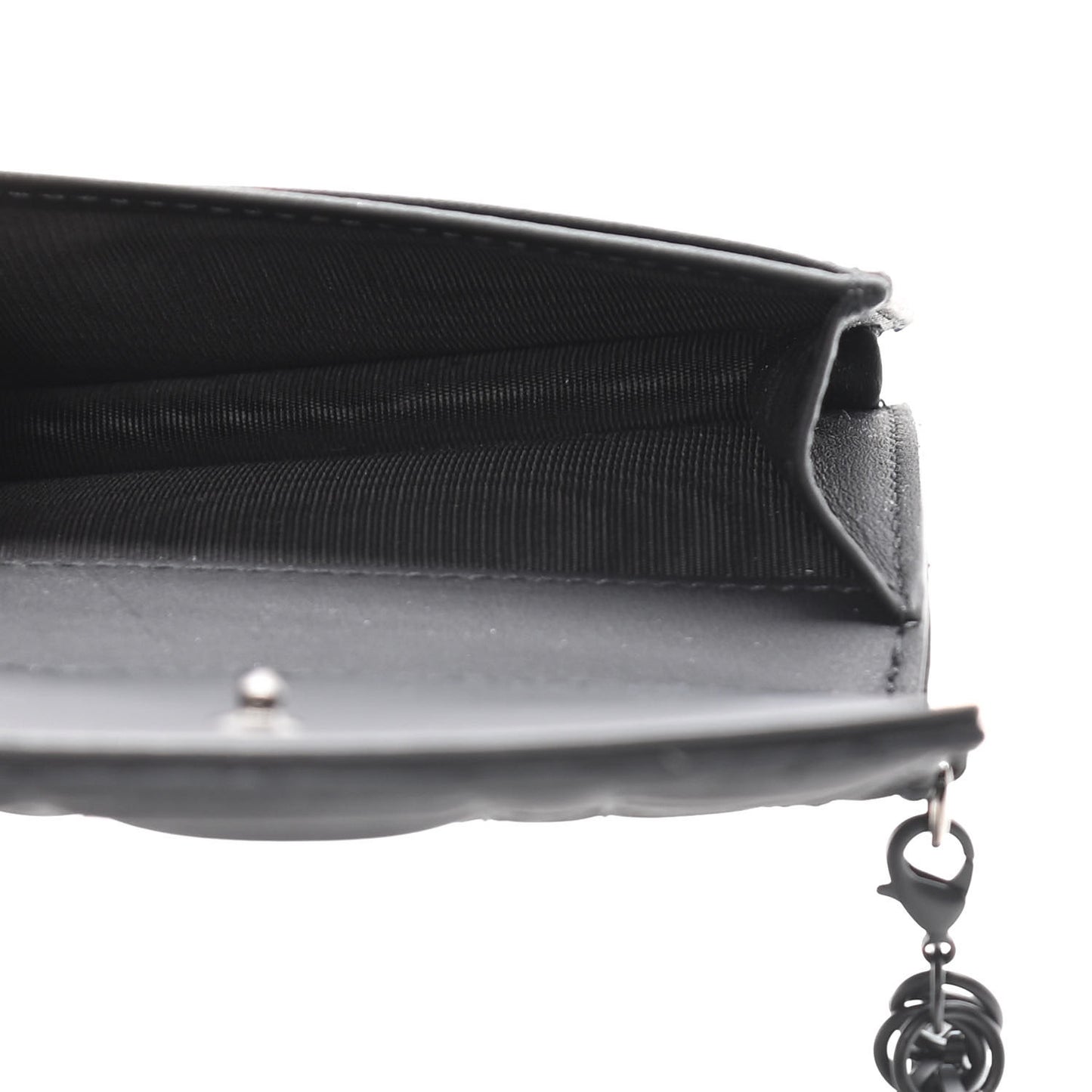 Ultra Matte Calfskin Small Lady Dior Flap Card Holder Black