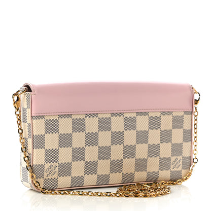 Louis Vuitton Damier Azur Calfskin Pochette Felicie Eau de Rose 4 of 11