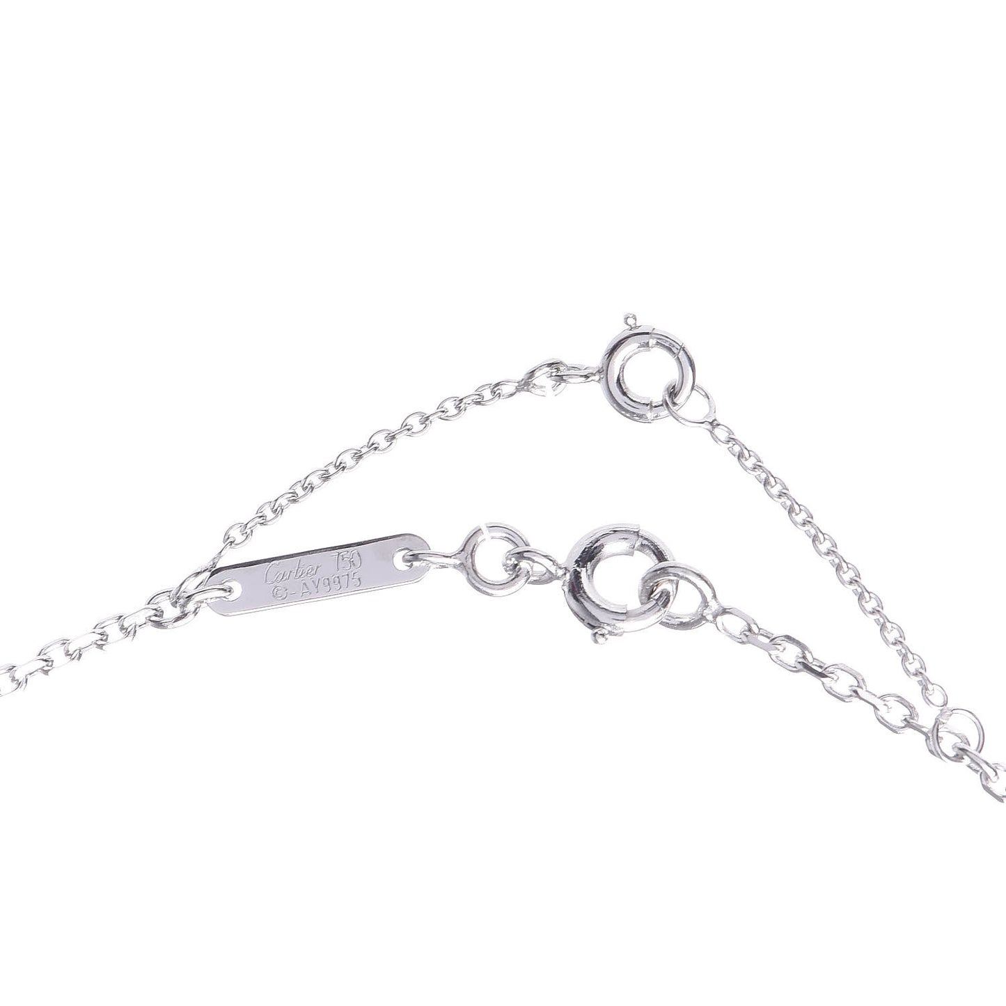 18K White Gold Diamond Small Hearts and Symbols Pendant Necklace
