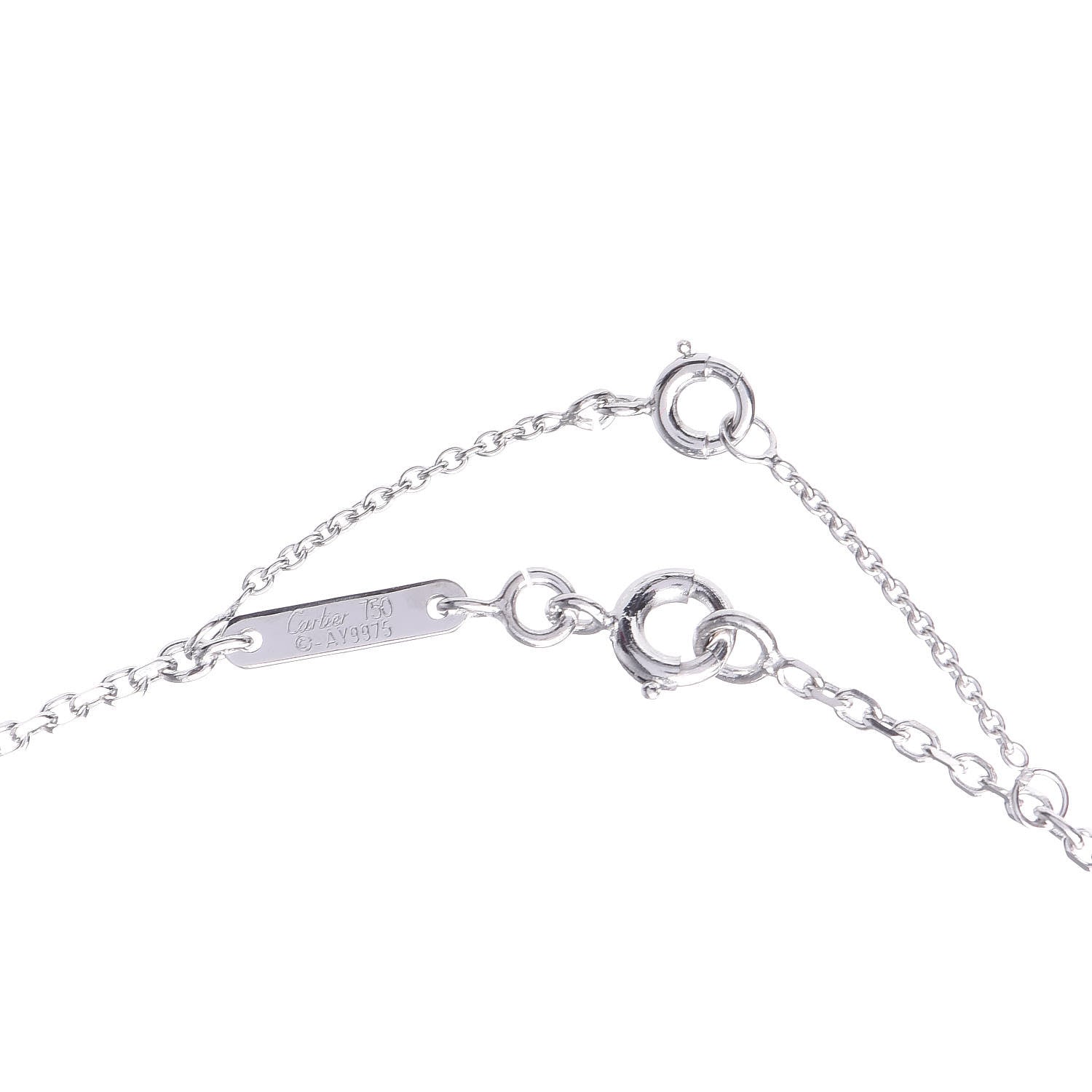 Cartier 18K White Gold Diamond Small Hearts and Symbols Pendant Necklace 5 of 5