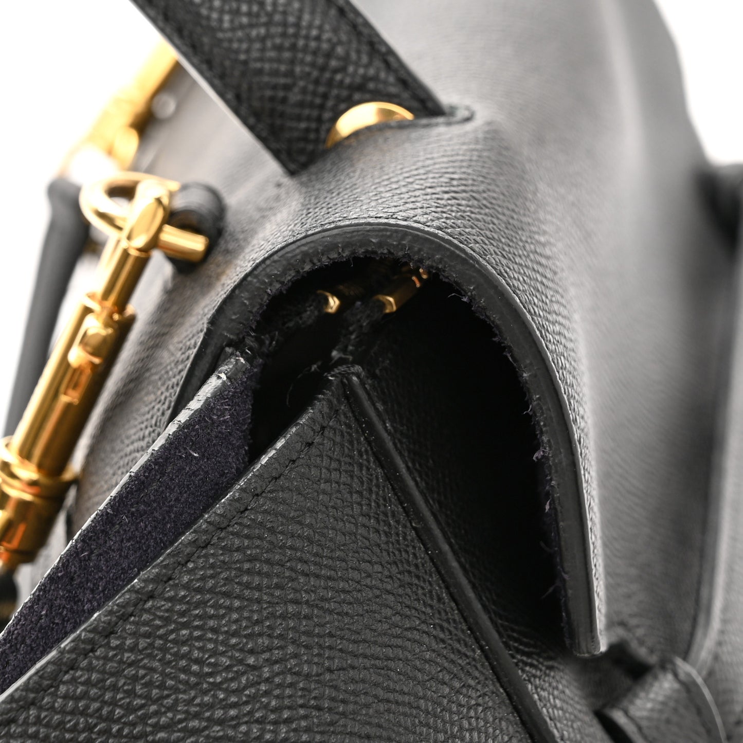 Grained Calfskin Mini Belt Bag Black
