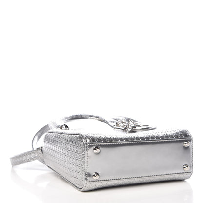 Christian Dior Metallic Patent Micro-Cannage Mini Lady Dior Silver 4 of 6