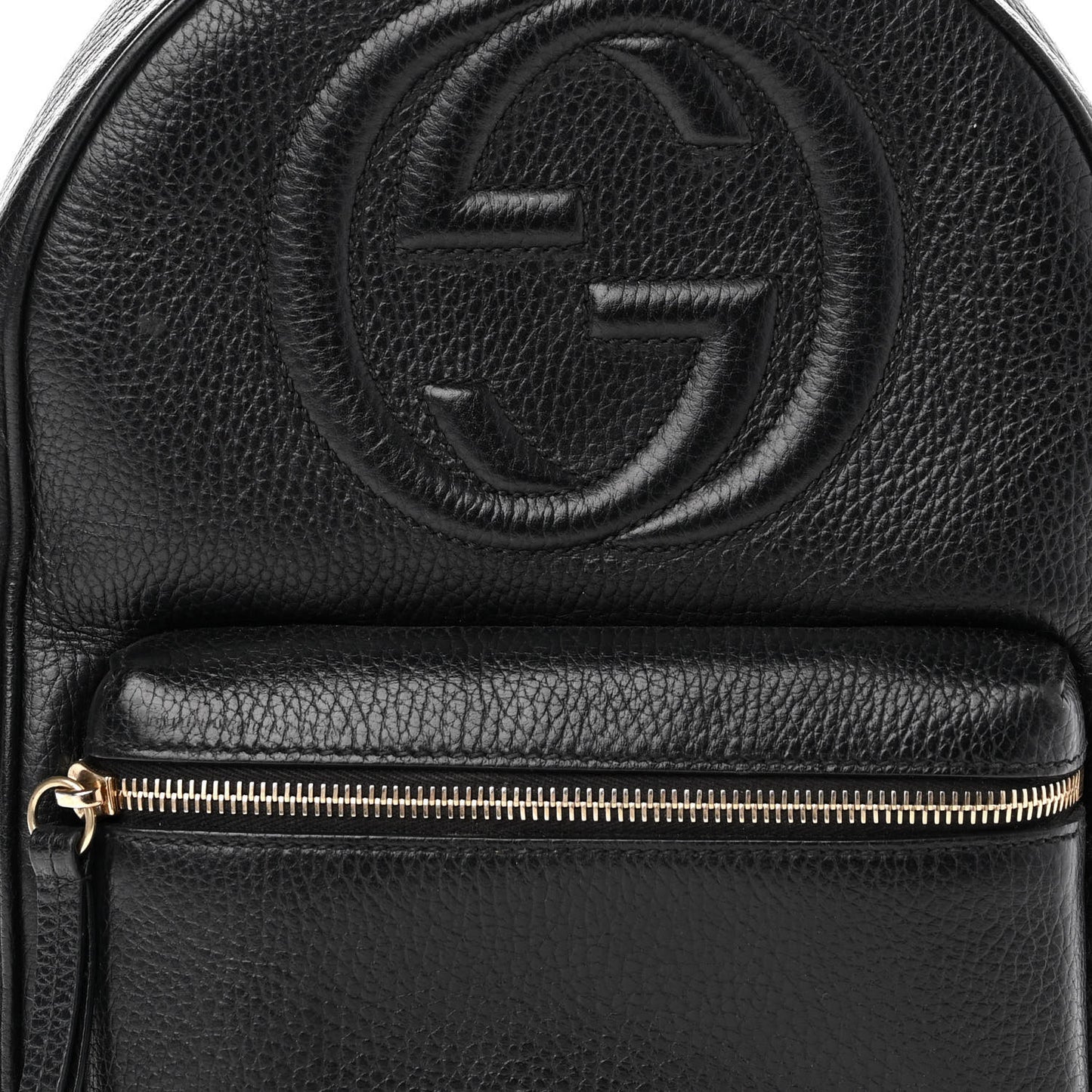 Pebbled Calfskin Soho Chain Backpack Black