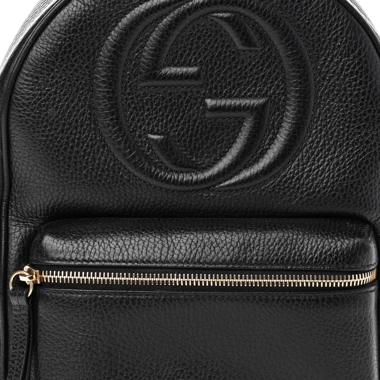 Gucci Pebbled Calfskin Soho Chain Backpack Black 8 of 13