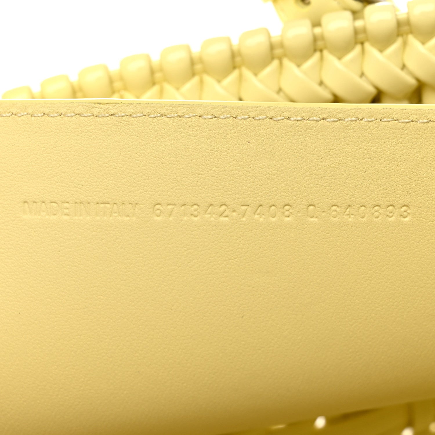 Balenciaga Varnished Faux Calfskin Braided XS Bistro Basket Pale Yellow 7 of 10
