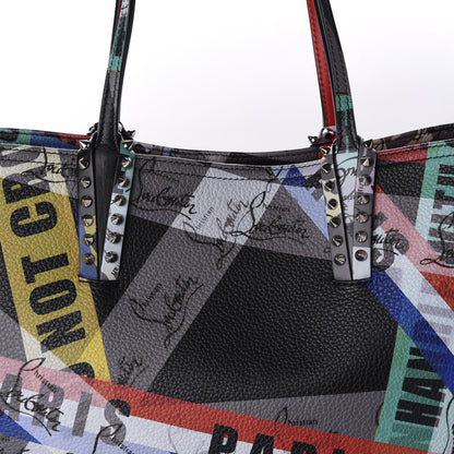 Christian Louboutin Calfskin Loubiballage Spikes East West Cabata Tote Black Multicolor 11 of 11