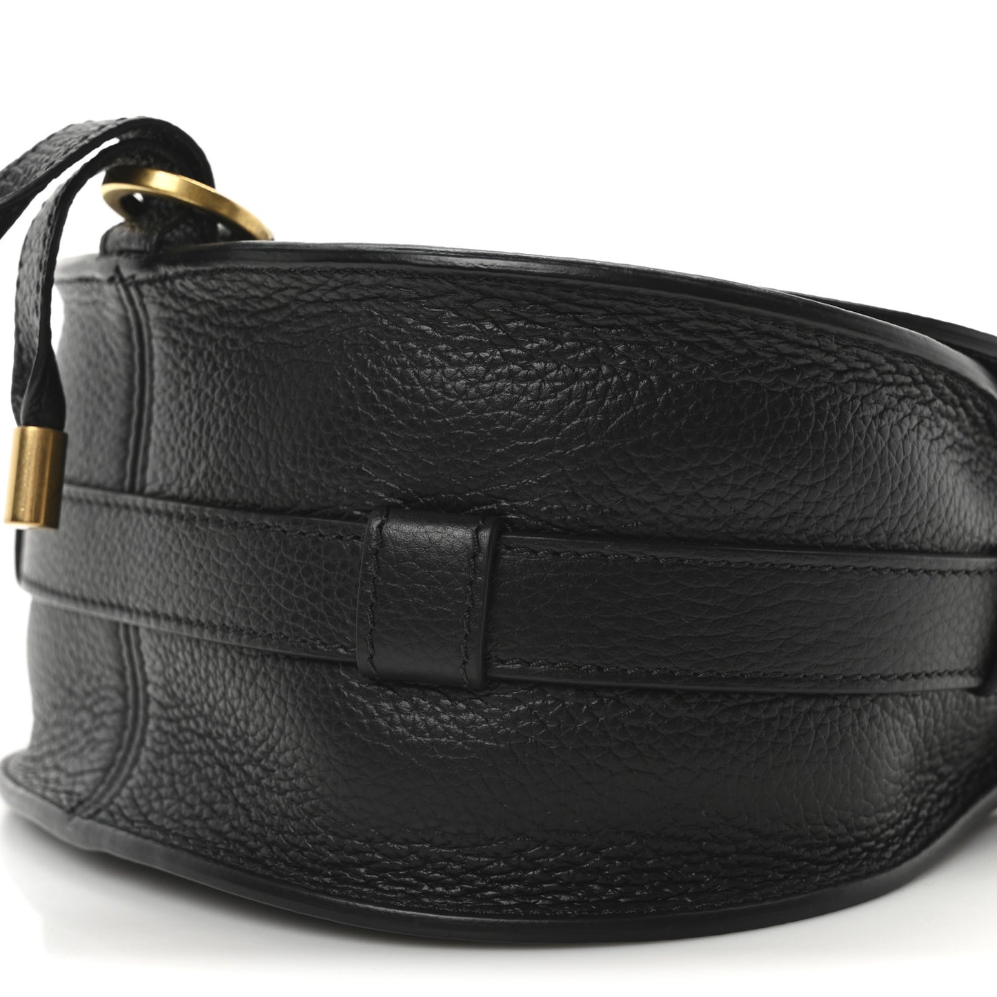 Calfskin Mini Marcie Round Crossbody Bag Black