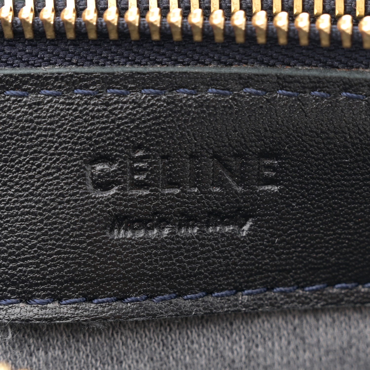 Celine Lambskin Large Trio Crossbody Bag Navy Blue 6 of 13