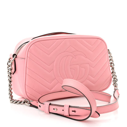 Gucci Calfskin Matelasse Small GG Marmont Chain Shoulder Bag Wild Rose 3 of 10
