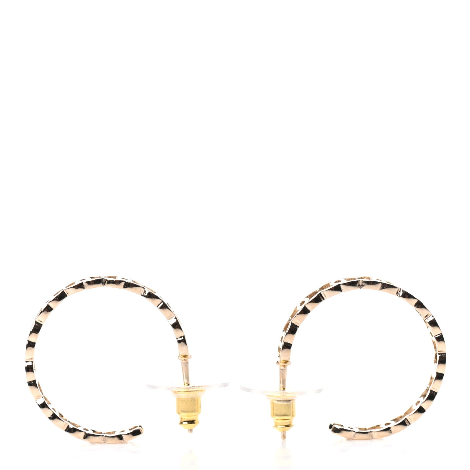 Chanel Metal CC Hoop Earrings Gold 3 of 5