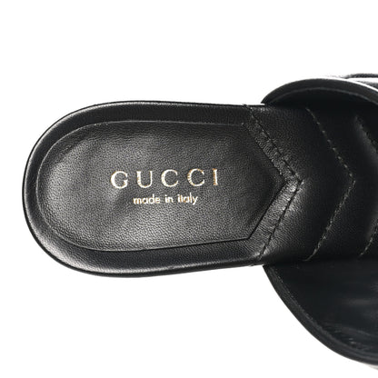 Gucci Nappa Charlotte Double G Marmont Thong Pumps 35 Black 35 Mystic White 8 of 10
