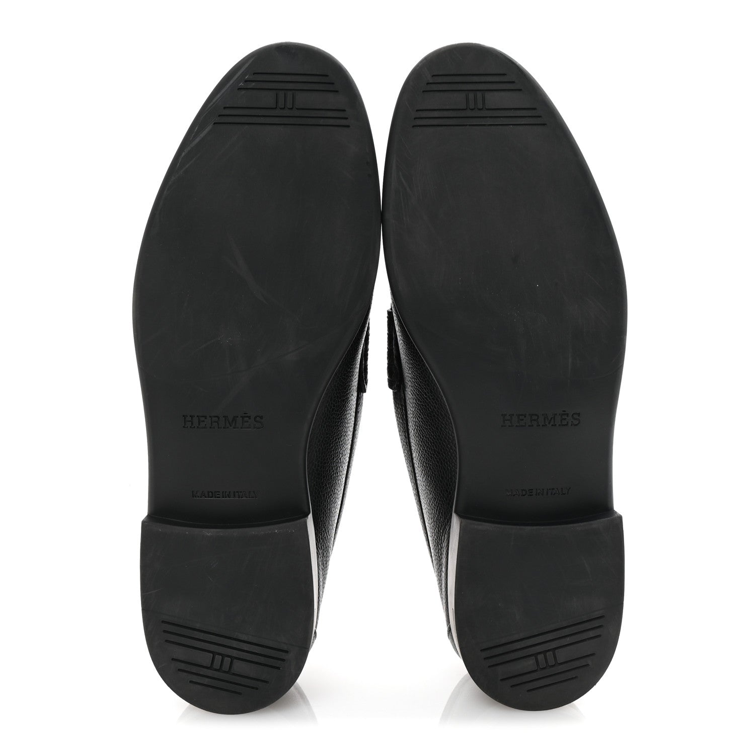 Hermes Grained Calfskin Mens Duke Loafer 42 Black 6 of 9