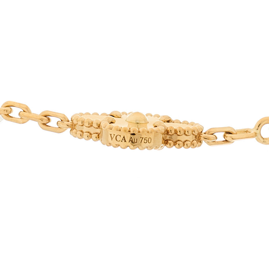 18K Yellow Gold 10 Motifs Guilloche Vintage Alhambra Necklace