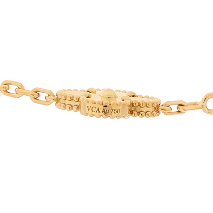 Van Cleef & Arpels 18K Yellow Gold 10 Motifs Guilloche Vintage Alhambra Necklace 5 of 6