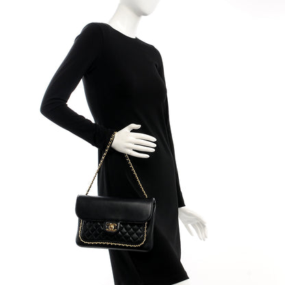 Chanel Lambskin Quilted Large CC Unchained Crossbody Black 2 of 8